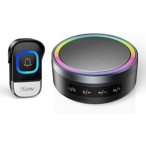 TECKNET 2 in 1 Wireless Doorbell with Bluetooth Speaker, Portable Doorbell